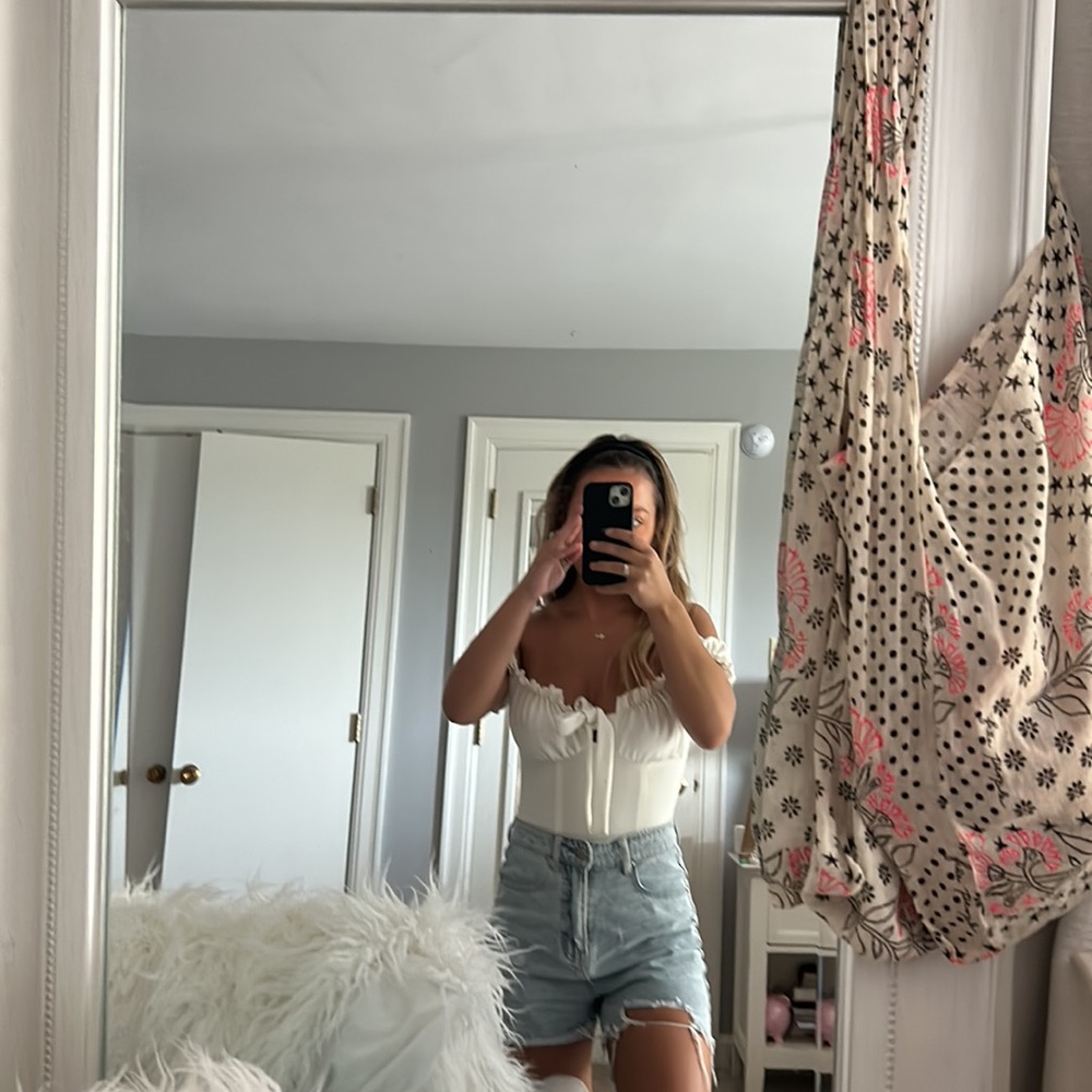 White white fox boutique body suit